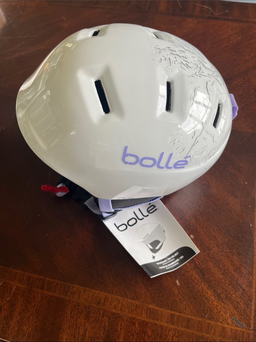 bolle Kids Helmet White with Light Purple Logo